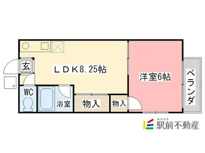 木下アパート(1LDK/2階)の間取り写真