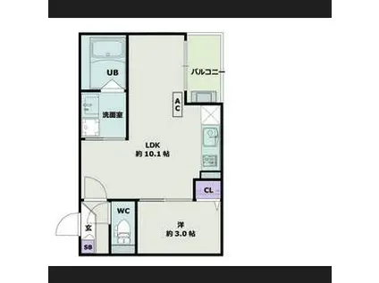 JACK KOSHIRO I(1LDK/2階)の間取り写真