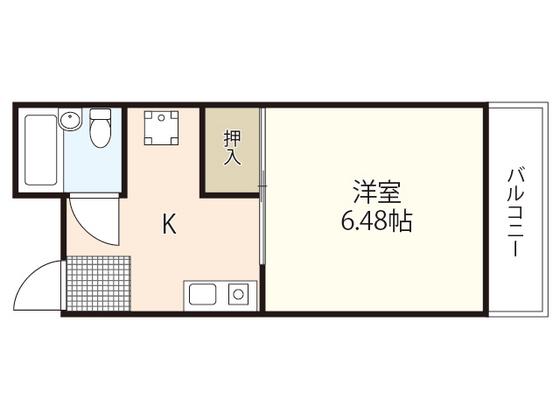 MSビル 南竹屋(1K/2階)の間取り写真
