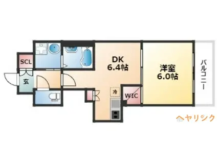 エステムプラザ名古屋駅前プライムタワー(1DK/6階)の間取り写真