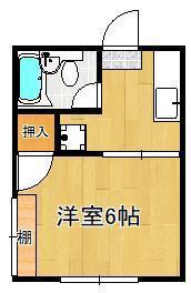 ホワイトハイツ枝光(1K/4階)の間取り写真