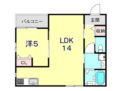 MAISON LUMIERE(1LDK/1階)の間取り写真