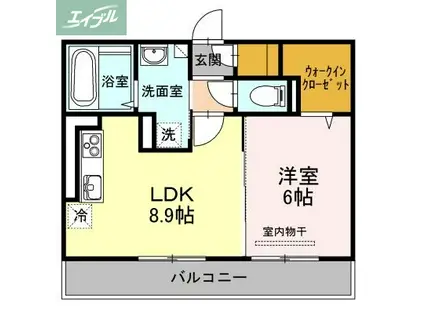 プルミエB棟(1LDK/3階)の間取り写真