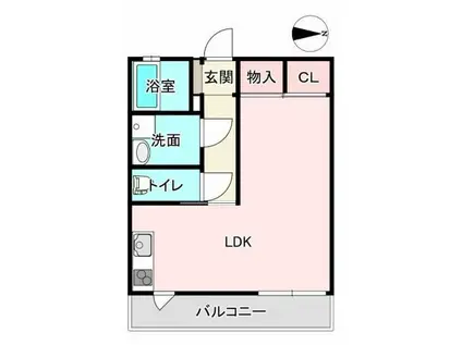 アムール・エミュー(ワンルーム/2階)の間取り写真