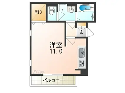 バラドミール(ワンルーム/1階)の間取り写真