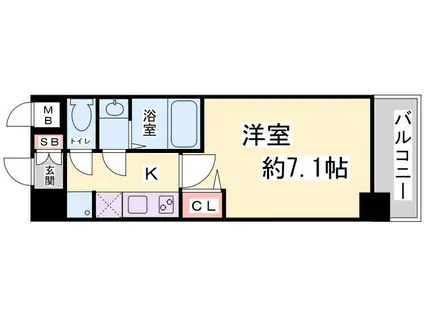 レジデンス神戸大倉山グルーブ(1K/2階)の間取り写真