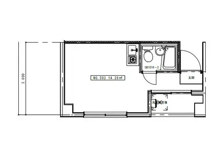 吉川ビル(ワンルーム/5階)の間取り写真