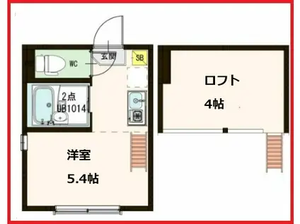 ステージ赤羽西(ワンルーム/1階)の間取り写真