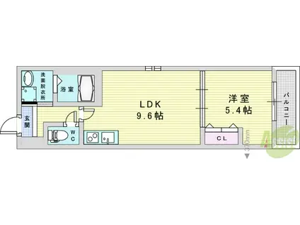 フジパレス十三ウエスト(1LDK/3階)の間取り写真