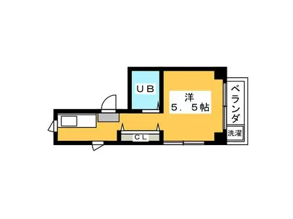 西武多摩湖線 一橋学園駅 徒歩4分 4階建 築25年(ワンルーム/2階)の間取り写真