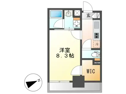 タウンライフ内山(1K/4階)の間取り写真