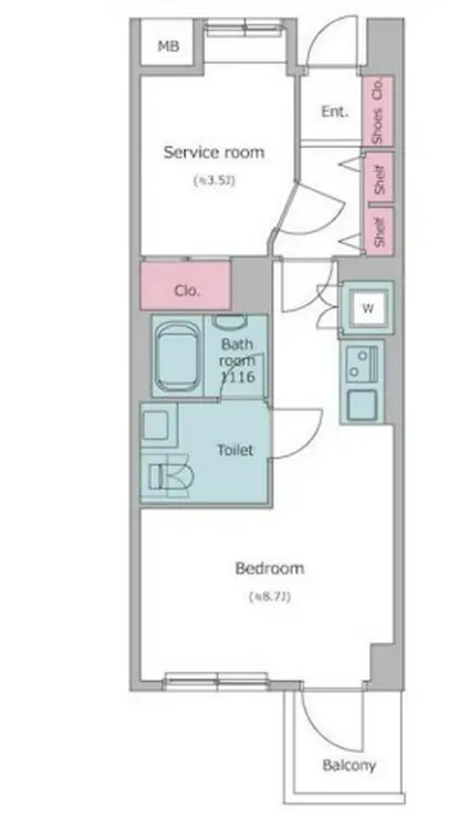 レジディア六本木檜町公園 1階階 間取り
