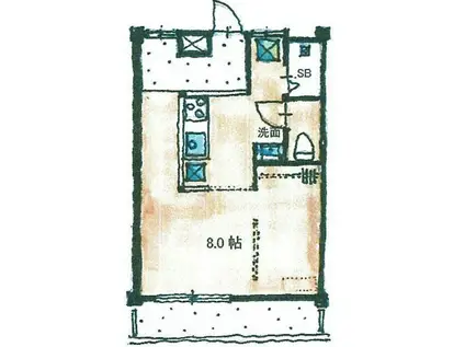 NINE LIVES(ワンルーム/2階)の間取り写真