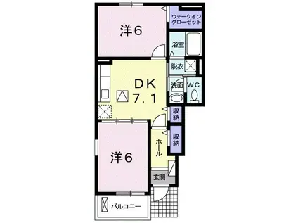 セントラル アバンツァート A(2DK/1階)の間取り写真