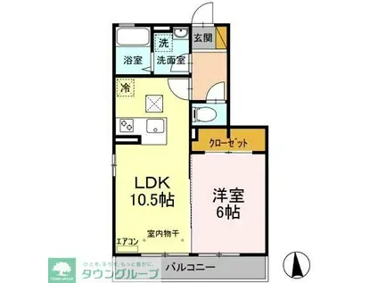 ソレイユ(1LDK/1階)の間取り写真