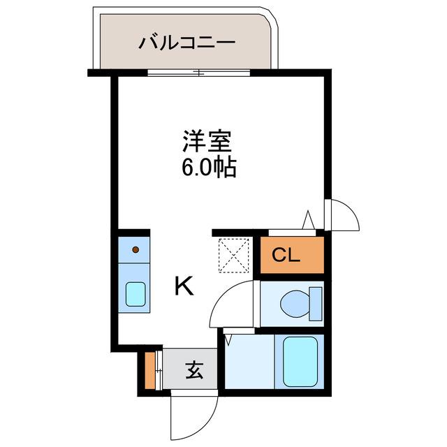 ヒューマンプラザ北大前(1K/3階)の間取り写真