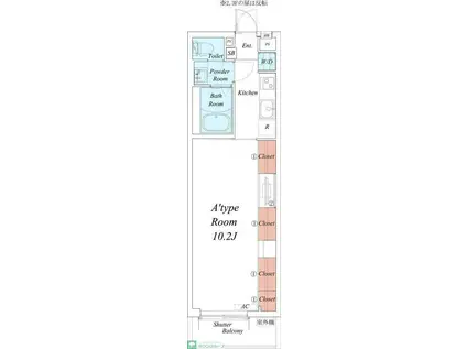 リブリ・SHISUI 1(1K/1階)の間取り写真