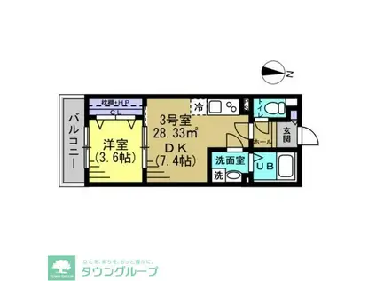 ザ・フォレスト北小金(1DK/1階)の間取り写真