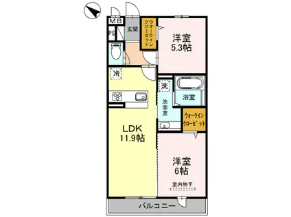 CRESCENTE経堂 壱番館(2LDK/3階)の間取り写真