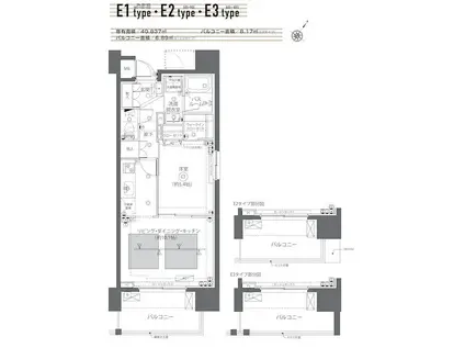 ZOOM日本橋蛎殻町(1LDK/2階)の間取り写真