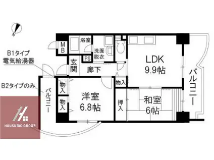 エスパシオ21(2LDK/10階)の間取り写真