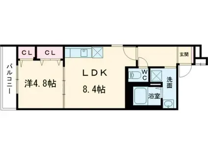 フジパレス弥刀駅北I番館(1LDK/1階)の間取り写真