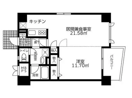 ルミエール上大崎(1LDK/3階)の間取り写真