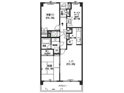 中山南パークホームズ(2SLDK/4階)の間取り写真