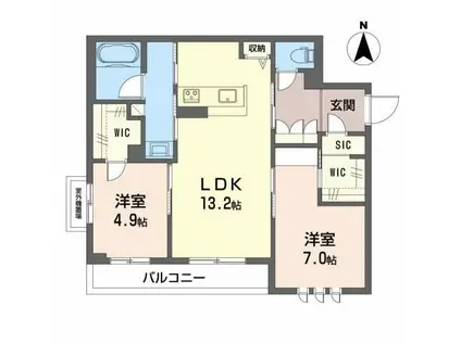 南海高野線 沢ノ町駅 徒歩9分 3階建 築2年(1LDK/3階)の間取り写真
