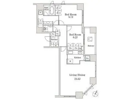 LASANTE一番町(2LDK/10階)の間取り写真