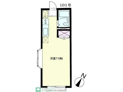 フラワーハイツ・パート5(1K/1階)の間取り写真