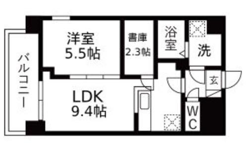 パークス堺筋本町(1LDK/10階)の間取り写真