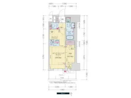 プレサンス鶴舞パークグラッド(1LDK/6階)の間取り写真