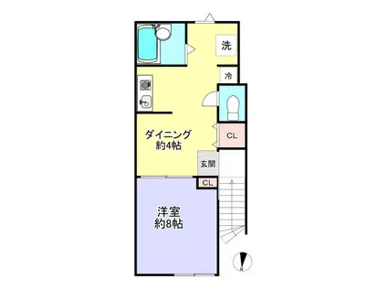 メゾンサイトウ8(1DK/2階)の間取り写真