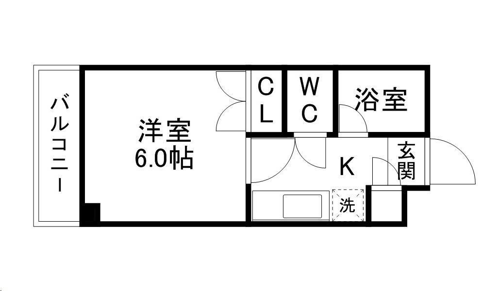 カンダミニアム仙台(1K/3階)の間取り写真