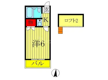 マーベラス柏(1K/2階)の間取り写真