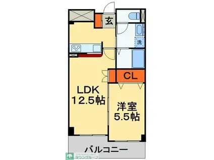 ペリエレジデンス新千葉(1LDK/5階)の間取り写真