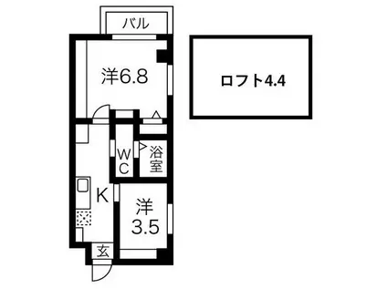 エヌエムキャラントドゥ(2K/4階)の間取り写真