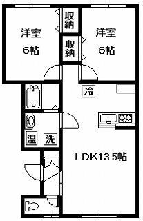 エリーズ(2LDK/1階)の間取り写真