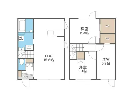 レトアデュエット平和通(3LDK/1階)の間取り写真