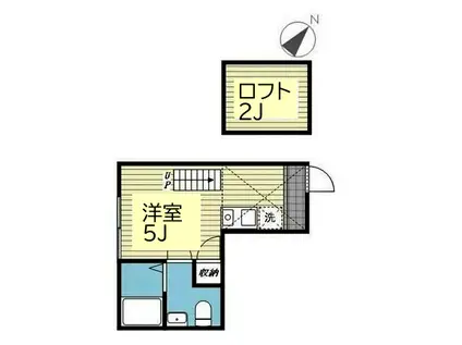 ベイルーム和田町(ワンルーム/2階)の間取り写真