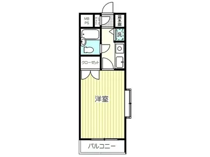 ロアール洗足池(1K/1階)の間取り写真