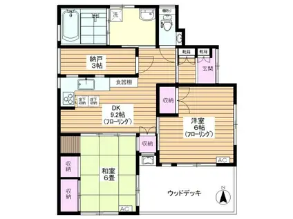 常盤台4丁目短期専用住居(2SDK/1階)の間取り写真