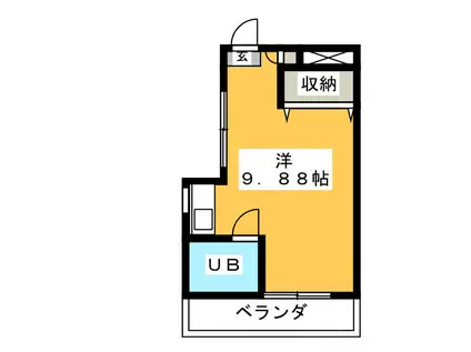 谷ビル(ワンルーム/2階)の間取り写真