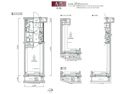 SQUARE CITY NAKAMAGOME(1K/3階)の間取り写真