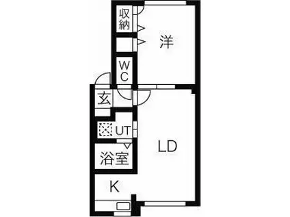 エスポワールB(1LDK/1階)の間取り写真