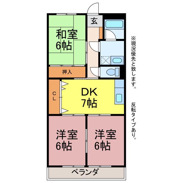 リンピア大山(3DK/3階)の間取り写真