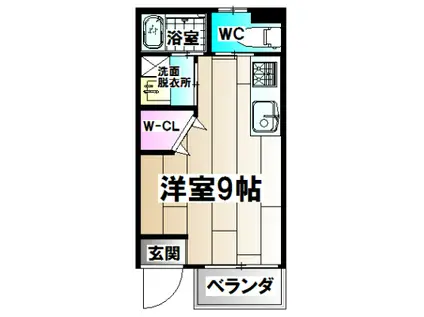 ウェルピアヤマサキ(ワンルーム/1階)の間取り写真