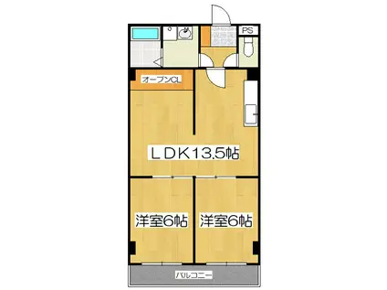 ハウスオブローゼIII(2LDK/1階)の間取り写真