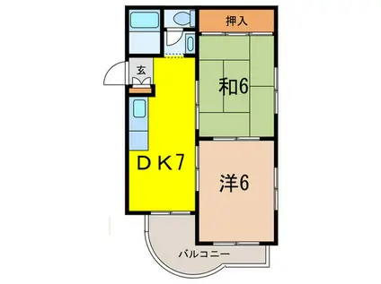 第2庭園ハイツ(2DK/2階)の間取り写真